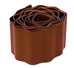 Бордюрная лента гофра 0,15х9м коричневая (кирпичная)