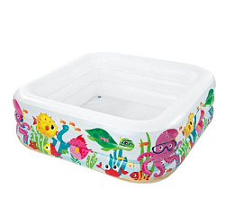 Intex, Детский надувной бассейн 159х159х50см "Аквариум" 340л, от 3 лет