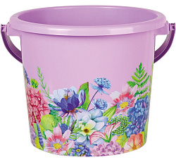 Ведро пластиковое 5л. "Цветочный сад" (ВР-7823)