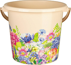 Ведро пластиковое 10л. "Цветочный сад" (ВР-7811)