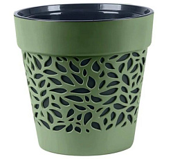 Кашпо "Блоссом" (1,5л) Цв. Оливковый/Антрацит (КШ-0496)