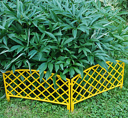 Забор декоративный №6 Плетенка желтая, 7 секций
