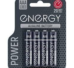 107042 Батарейка алкалиновая "ENERGY", 4 шт