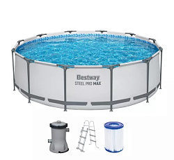 Bestway, Каркасный бассейн Steel Pro Max 366х100см, 9150л, фил.-насос 2006л/ч, лестница