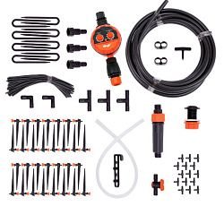 Капельный полив ЖУК от емкости с регулируемыми капельницами на 60 растений (с таймером)