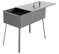 Коптильня двухъярусная 500x270x175 мм, углеродистая сталь 0,8 мм, с поддоном, на ножках Palisad Camp