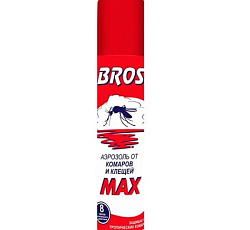 БРОС Аэрозоль от комаров и клещей MAX, 90 мл