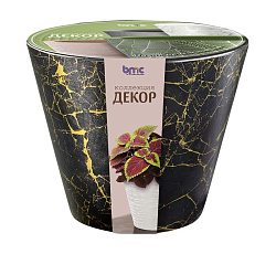 Кашпо "Декор" (5л.) Цв. Мрамор чёрный (КШ-9419)