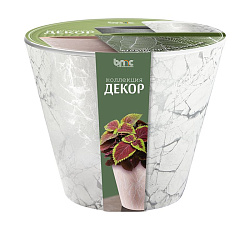 Кашпо "Декор" (5л.) Цв. Мрамор белый (КШ-9309)