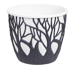 Кашпо "Форест" (3,5л.) Цв. Антрацит/Белый (КШ-9206)