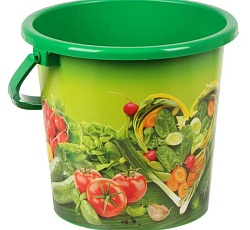 Ведро пластиковое 10л. "Зелёная грядка" (ВР-5967)