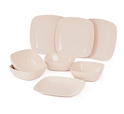 Набор тарелок "Квадро" 8 шт (бежевый)