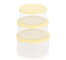 Набор емкостей для СВЧ "Смак" 0,5л; 0,7л; 1л (светло-желтый)