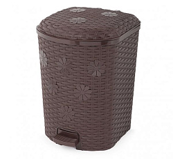 Контейнер д/мусора "Плетенка" 12л (с педалью)(венге)