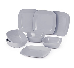 Набор тарелок "Квадро" 8 шт (серый)