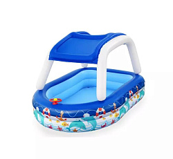 Bestway, Детский надувной бассейн 213х155х132см "Морской капитан" с навесом, 282л, от 3 лет