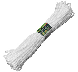Шнур вязан полипроп с серд. белый, 5мм, L20м, Сибртех