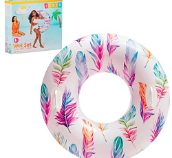 Intex, Надувной круг 97см "Прозрачный" с ручками, до 80кг, от 9 лет