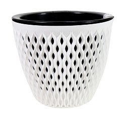 Кашпо "Версаль" (1,6л.) Цв. Белый/Чёрный (КШ-9012)