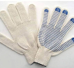 Перчатки трикотажные х/б с ПВХ "Стандарт", 1 пара