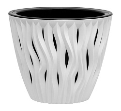 Кашпо "Вдохновение" (1,6л.) Цв. Белый/Чёрный (КШ-5400)