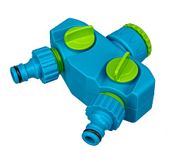 Разветвитель двухканальный с внутренней резьбой 3/4-1, с переключателем Palisad Luxe