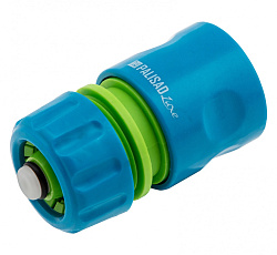 Соединитель пластмассовый, быстросъемный для шланга 1/2, аквастоп, однокомпонентный Palisad Luxe