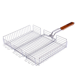 Решетка гриль 315х410х70 мм объемная хромированная Palisad Camping