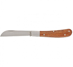 Нож садовый складной, прямое лезвие, 173 мм, деревянная рукоятка Palisad