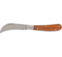 Нож садовый складной, изогнутое лезвие, 170 мм, деревянная рукоятка Palisad
