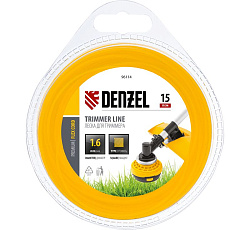 Леска для триммера квадрат 1,6 мм х 15 м Denzel 96114