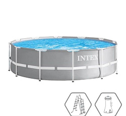 Intex, Каркасный бассейн Prism Frame 366х99см, 8592л, фил.-насос 2006л/ч, лестница