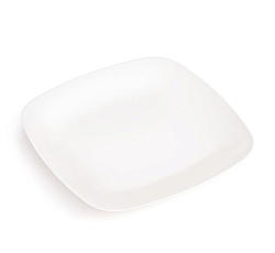 Тарелка "Квадро" плоская (белый), 1 шт