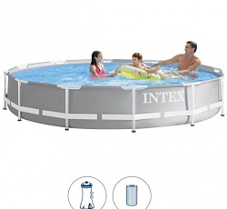 Intex, Каркасный бассейн Prism Frame 366x76см, 6503л, фил.-насос 2006л/ч