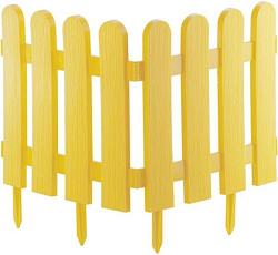 Забор декоративный №7 Штакетник желтый, 7 секций