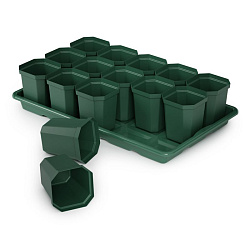 Набор для рассады (15 стаканов с поддоном) 410х245х95мм