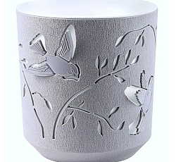 Кашпо "Колибри" (1,25л) Цв. Серый жемчуг/Белый (КШ-4648)