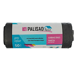 Пакеты д/мусора 60 л x 50 шт. серые, Home// Palisad