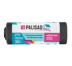 Пакеты д/мусора 30 л x 30 шт. серые, Home// Palisad