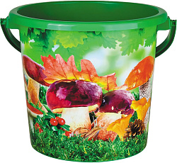 Ведро пластиковое 10л. "Грибы" (ВР-7801)