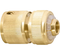 Соединитель латунный, быстросъемный для шланга 1/2, аквастоп Palisad