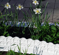 Бордюр для цветников Б-02 (Белый), 13 секций