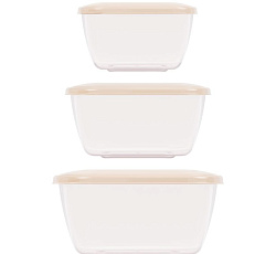 Набор емкостей для СВЧ 0,8л; 1,2л; 2л (бежевый)